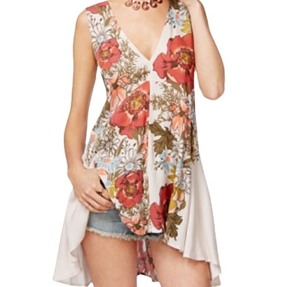 Free People Backyard Party Tunic Dress in the Size Small in Floral Print - Picture 1 of 12